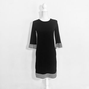 NWOT Boden 4 black/white 3/4 sleeve short dress